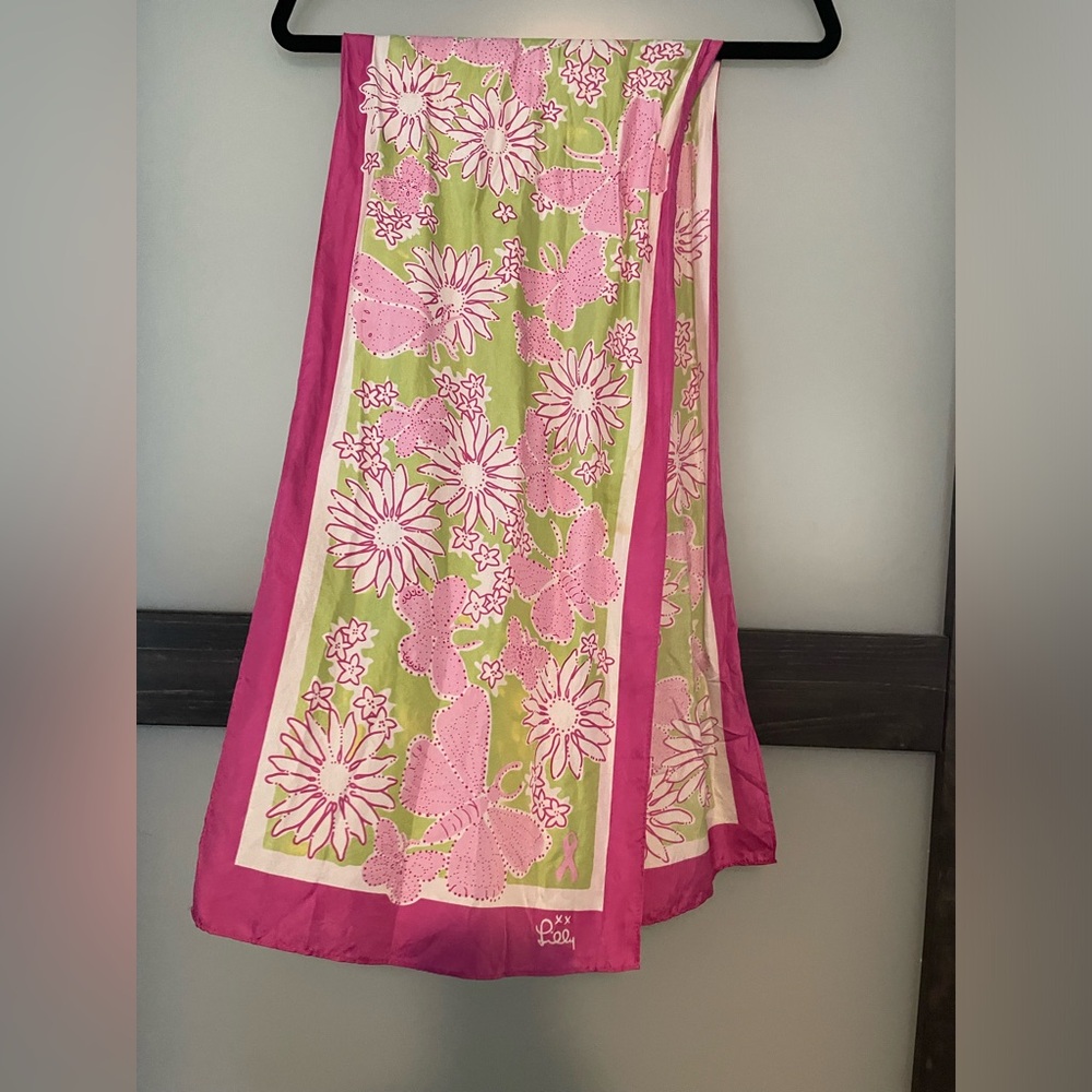Lilly Pulitzer Ford Pink and Green Patterned Fabric